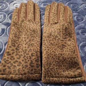 Leopard Print Soft Velveteen Gloves